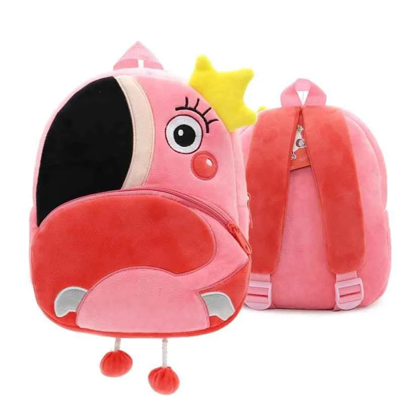 Cartoon Plush Backpack - Flamingo