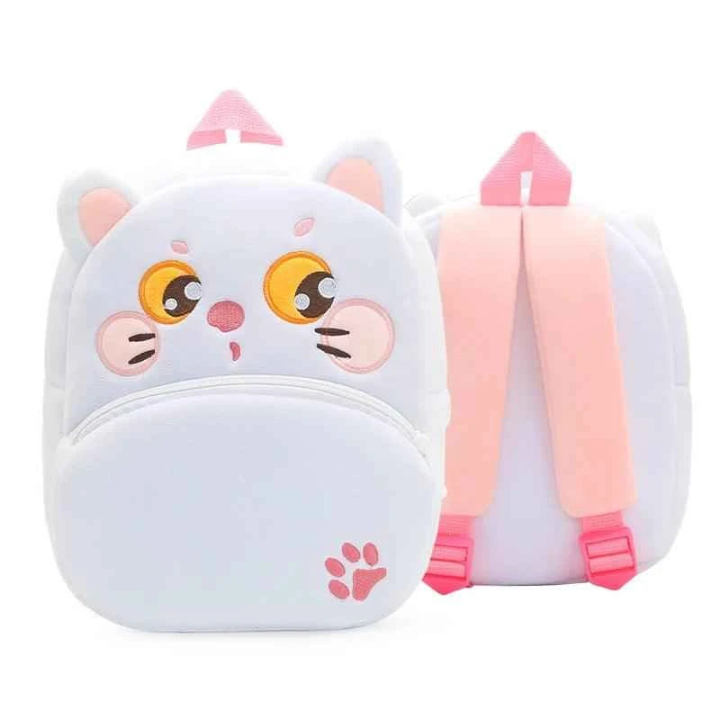 Cartoon Plush Backpack - White Cat